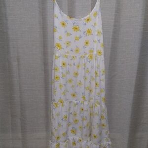 SO White Mini Dress with Yellow Floral Print